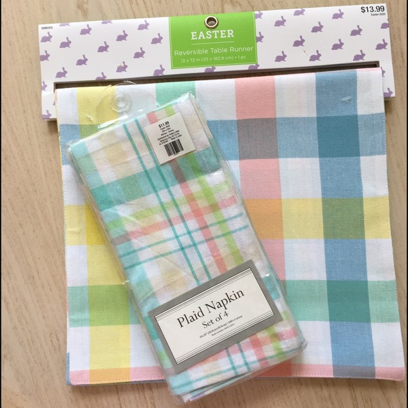 THINK SPRING Summer reversible pastel table Runner - Picture 3 of 5